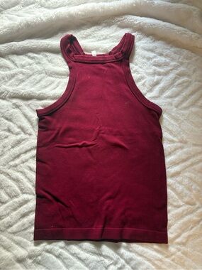 Women’s Ribbed Tank Top - Burgundy
